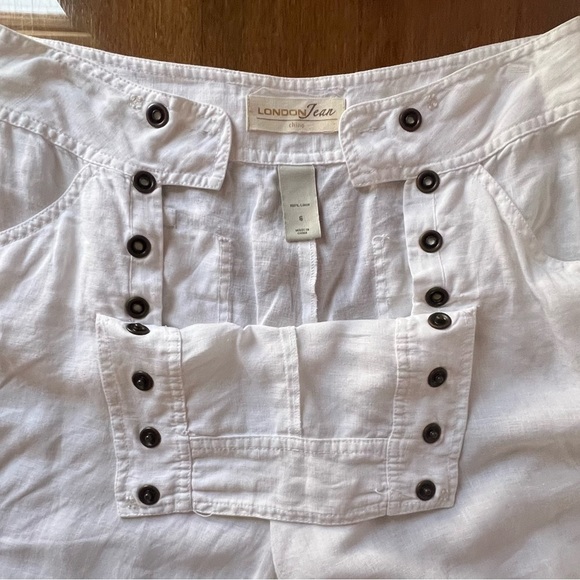 Linen Sailor Chic White Wide Leg Pants - Picture 5 of 10